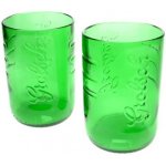 Green Glass Recycled Tumblers - Grolsch Bottles - set of 2
